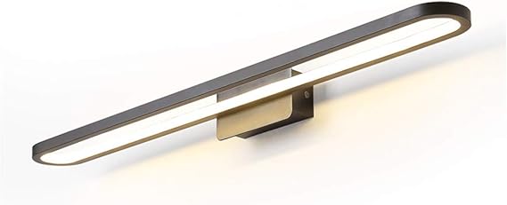 LED Spiegelleuchte Schwarz, 4000K Badleuchte, Kreativer Ring