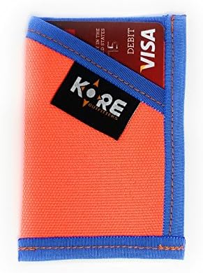 Wallet Slim Minimalist Front Pocket Money Clip Card Holder - Orange and Blue KORE Outfitters Made in the USA