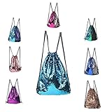 cool nik Fashion Glitter Drawstring Backpack Sequins Mermaid Sequins Magic Reversible Glitter String Bag