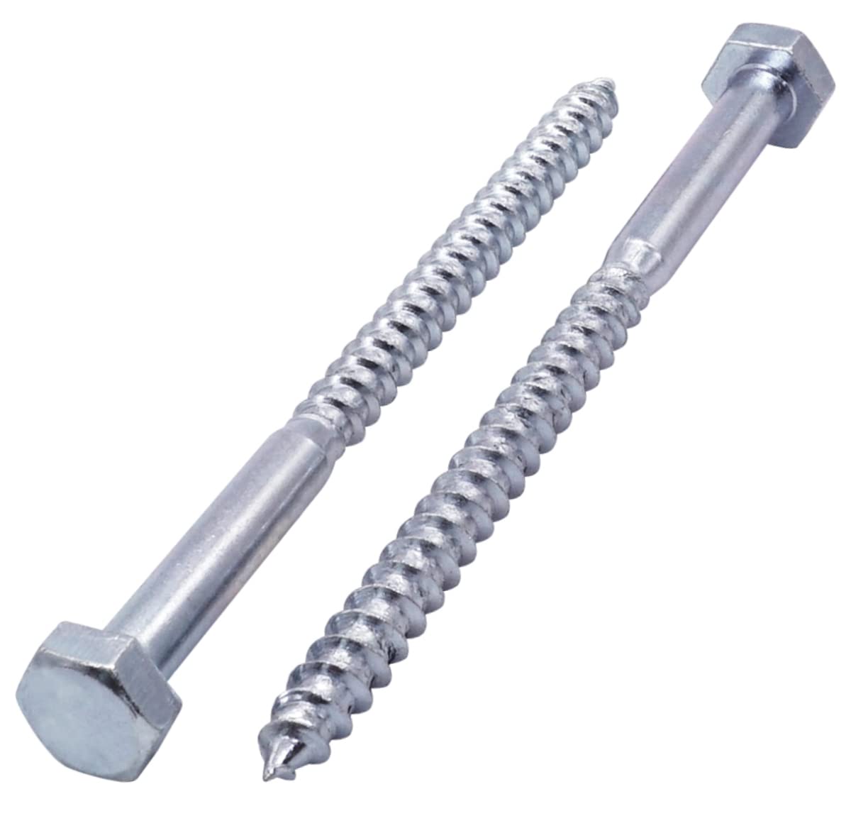 SKIR'CO (10 pcs) DIN 571 Zinc Plated Steel Hexagon Head Wood Screws M10 x 150 mm, Coach Screws, Hex Screw, Lag Bolts