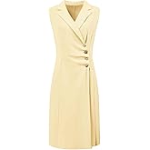 Hobemty Women's Pencil Dress Notch Lapel Neck Classy Elegant Sheath Dress