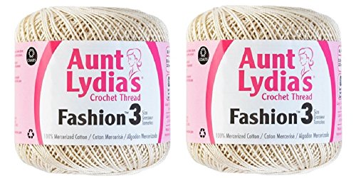 Aunt Lydia's Crochet Thread - Size 3 - (2-Pack) Natural