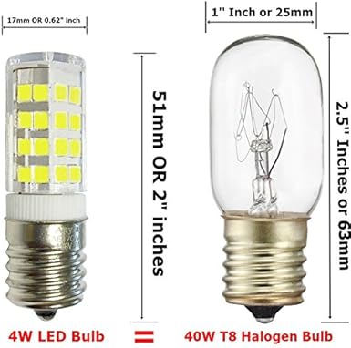 Amazon Com Anyray 2 Bulbs E17 Led Bulb For Microwave Oven Under Microwave Stove Light 40w Equival Cool White 6000k Home Improvement