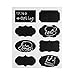 Pparty EN71 & CE Approved All-purposed Stylish Label Markers 40pcs of Set Removable & Erasable with 1pc of Chark and 1pc of White Liquid Chark