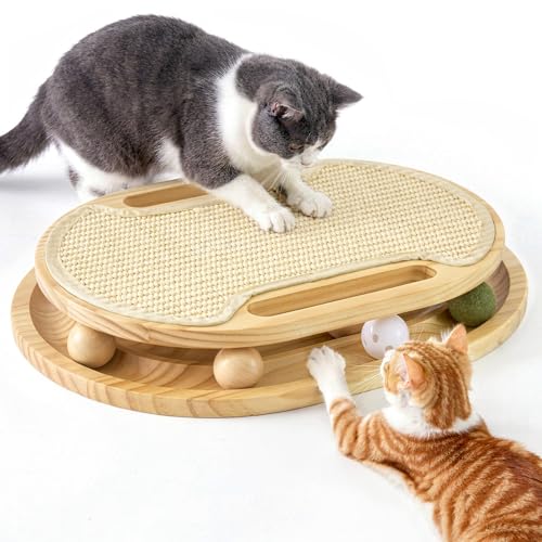 ZOMISIA Wooden Scratcher and Track Toy