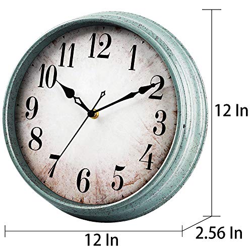 HYLANDA Wall Clock Battery Operated, 12 Inch Vintage Retro Silent Wall ...