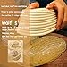 WALFOS 10 Inch Oval Banneton Bread Proofing Basket Set - French Style Artisan Sourdough Bread Bakery Basket,Dough Scraper/Cutter & Brotform Cloth Liner Included - 100% NATURAL RATTAN