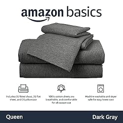 Amazon Basics Cotton Jersey 4-Piece Bed Sheet