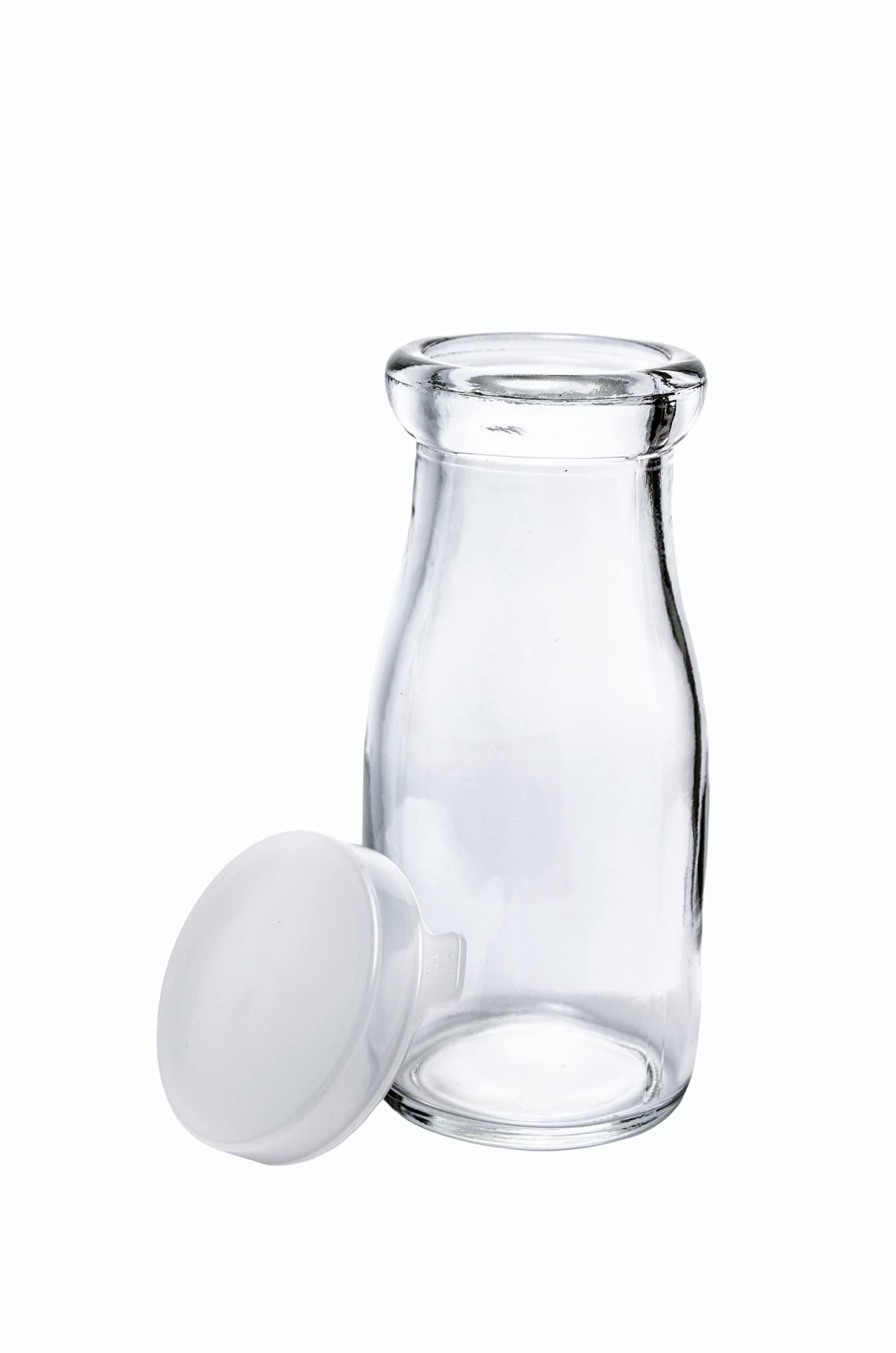 Old Fashioned Heavy Glass Half Pint Milk Bottle, Decanter Cream Server. With Lid (1 pack)