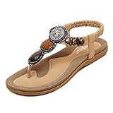 Amaxuan Sandals women Bohemia Beads Summer Shoes Wild Casual Beach Flats