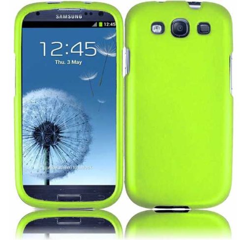 Samsung Galaxy S3 i9300 SGH-i747 Rubberized Cover - Neon Green