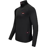 ROCKY 1/4 Zip Pullover - Men's Cadet Collar Comfy Thermal Long Sleeve Shirt - Collared Turtleneck to V-Neck Convertible