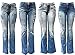 Women's Junior Blue Denim Premium Stretch Bootcut/Straight Cut Jean Pants