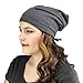 Satin Life Adjustable Drawstring Soft Slouchy Satin Lined Hat (Light Heather Gray)