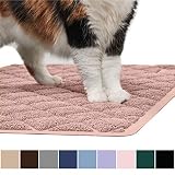 Gorilla Grip Original Premium Durable Cat Litter Mat, 35x23, XL Jumbo, No Phthalate, Water Resistant, Traps Litter from Box and Cats, Scatter Control, Soft on Kitty Paws, Easy Clean Mats, Light Pink