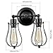 Csinos Industrial Wall Light, Vintage Light Fixture Rotatable Black Wire Cage Wall Sconce Light Fixture (2 Light)