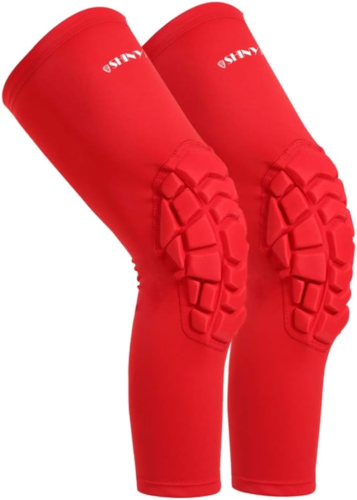 Basketball Knee Pads:ShinyPro 3D Honeycomb Shock Absorption EVA Pads, for Basketball Softball Baseball Football Volleyball, Kids Youth Girls Boys Women Men, 1 Pair : Sports & Outdoors