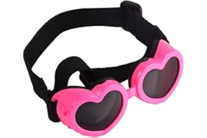 Taicols Dog Glasses Windproof, Eyewear Protection for Small Dogs, Sunglasses Sun-Proof Waterproof Dustproof Pet Goggles (Pink