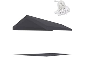 FORALEBEN Carport Replacement Canopy Cover for 10 x 20 Car Tent Top Garage Shelter Cover Tarp with Ball Bungees (Only Top Cover, Frame Not Included) (Grey)