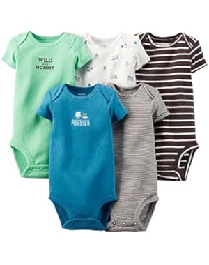 Carter's Baby Boys' 5 Pack Monster Bodysuits (Baby)