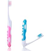 Aeaocvo 2Pcs Folding Toothbrush, Portable, Soft Travel Size, for Hiking, Camping, Traveling