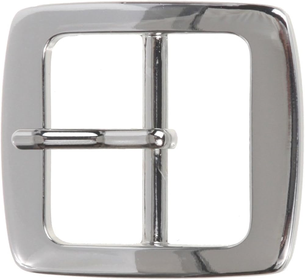 1 1/2" (38 mm) Nickel Free Center Bar Single Prong Square Belt Buckle, Antique Silver: Clothing