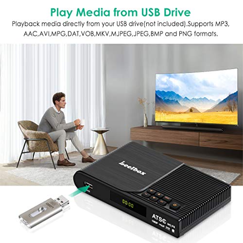 Digital Converter Box for Analog TV, HDTV Set Top Box for HD 1080P, ATSC Tuner with Record and Pause Live TV, USB Multimedia Playback (2019 Update Version)