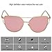 TrendyMate-Womens Street Fashion Metal Twin Beam Flat Mirror Lens Cat Eye Sunglasses (Gold/Rose Pink, 0)