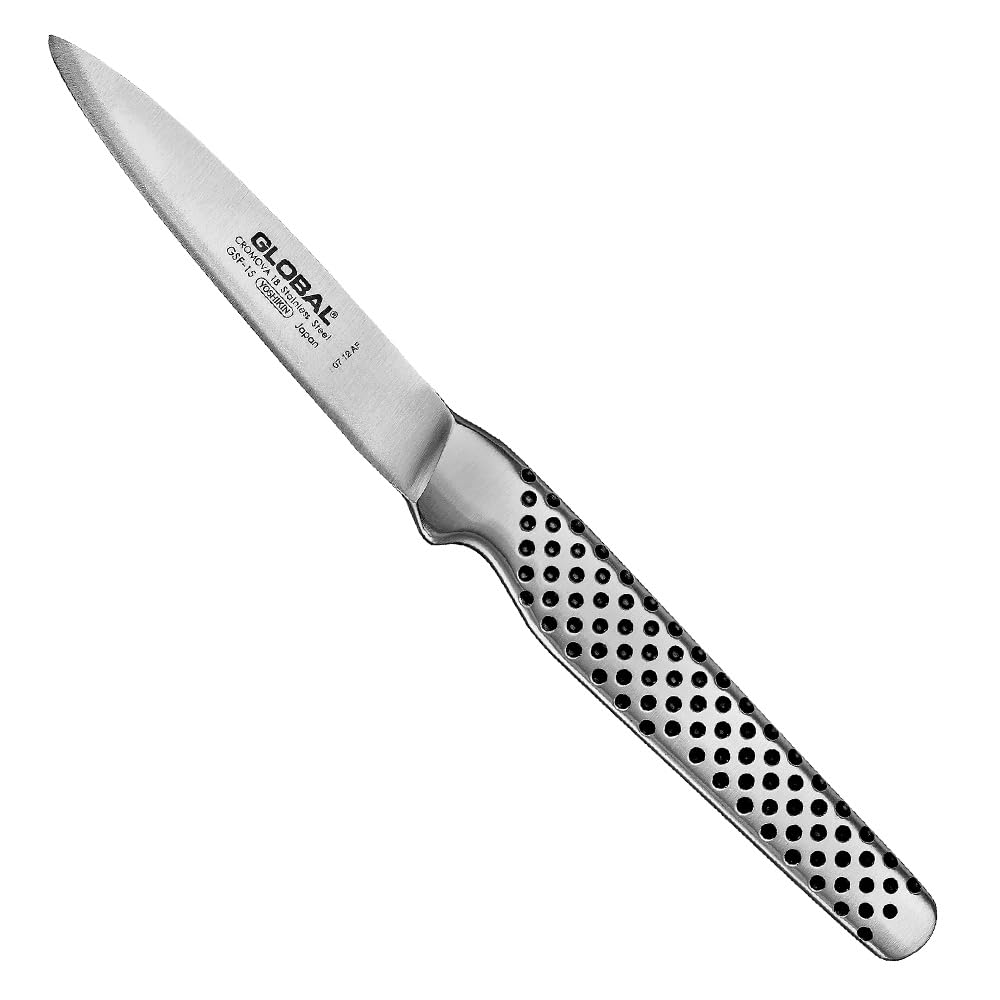 Global GSF-15 Spearpoint Peeling Knife 8cm Blade, Small Japanese Utility Knife for Peeling Vegetables & Carving Fruit, Stainless Steel Sharp Paring Knife, Small Kitchen Knife Made in Japan — image 1