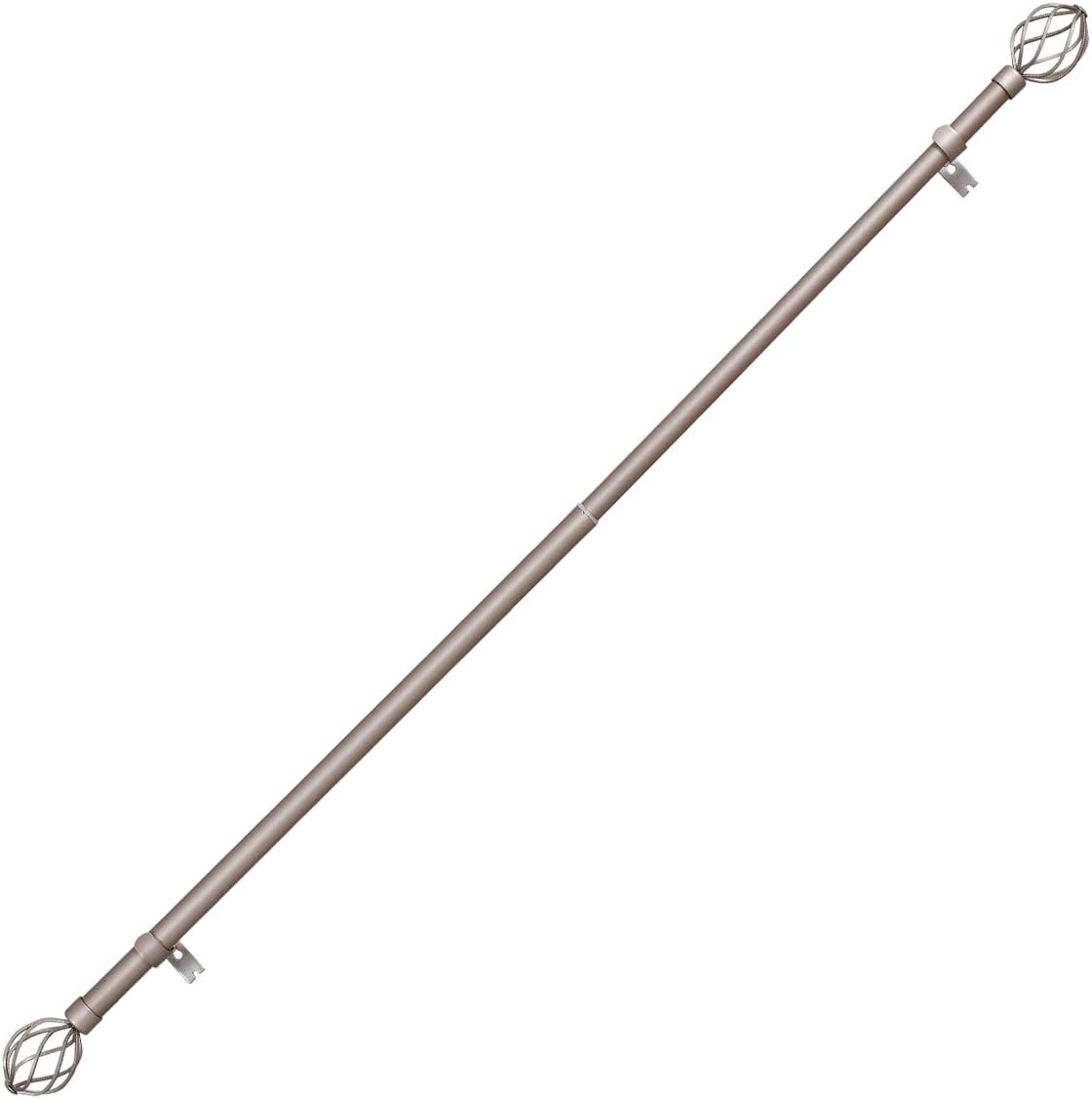 Mayrhyme Adjustable Curtain Rod for Window 28 to 48 Inches,Twisting Cage with Cap 1-Inch Diameter Pewter Curtain Rod: Home & Kitchen