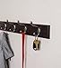 BirdRock Home Oval Hook Coat and Hat Rack | 6 Hooks| Wall Mount | Brown Finish | Bronze Hooks