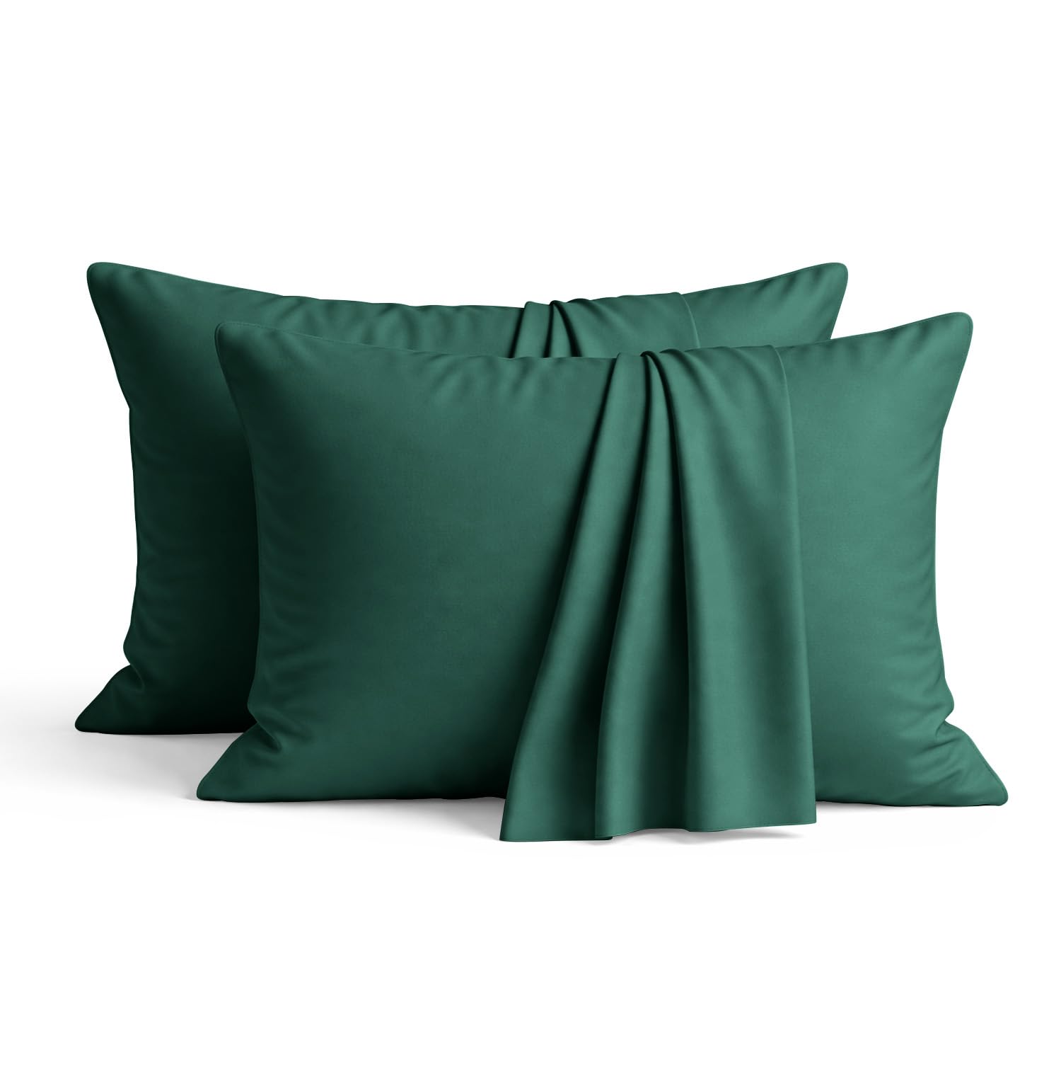AMEHA 100% Brushed Microfiber Emerald Pillow Cases 2 Pack (Pillows Not Included), Super Soft Standard Pillow Cases | Hotel Quality Pillow Covers, 50x75 cm,