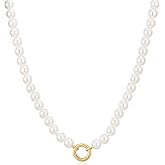 Lnmoieu Gold Pearl Necklace for Women Dainty Pearl Bow Pendant Wedding Bridal Jewelry Gift