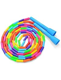 BuyJumpRopes Segmented Kids Jump Rope - Beaded Playground Rope for Kids with Shatterproof Beads and Durable Plastic Handles