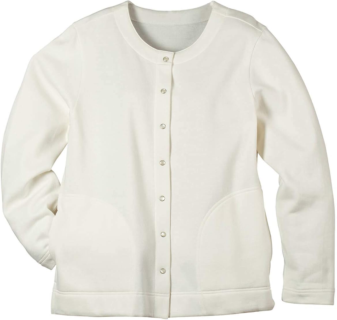 Snap Front Sweatshirt Cardigan by Sawyer CreekTM at Amazon Women’s Clothing store