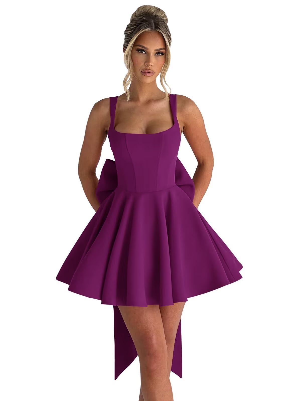 ouhati Teens' Mini Stretchy Satin Homecoming