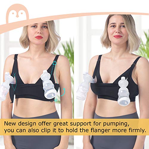 Momcozy Smooth Pumping Bra Hands Free, Comfort Nursing and Pumping Bra