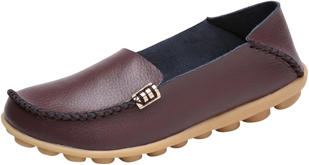 DUOYANGJIASHA Fashion Brand Best Show Women's Comfortable Leather Loafers Casual Round Toe Moccasins Wild Driving Slip On Flats Fashion Comfortable Shoes