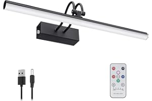 HEAGEERO , Battery Operated Picture Light with Remote Control, Wireless Picture Lights for Wall Paintings with Timer and Dimmable, 16" Art Light for Paintings, Frame, Photos.