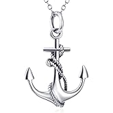 LUHE Anchor Necklace Sterling Silver Sailing Pendant Jewelry Sailor Gifts for Women