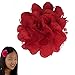 Peony Flower Hair Clip - Girl TruStay Clip - Best NO Slip Barrette For Fine Hair (GD1-Red)
