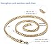 FIBO STEEL 6mm Curb Chain Necklace for Men Stainless Steel Biker Punk Style 22.0 inches Gold