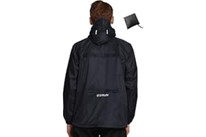 Men's Waterproof Hooded Rain Jacket Running Cycling Hiking Gear Windbreaker Lightweight Packable Raincoat