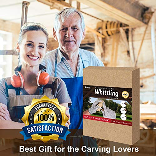 Wood Carving Whittling Knives Set with Deluxe Felt Leather Case