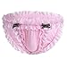 FEESHOW Men's Bowknot Sissy Maid Floral Lace Bikini Briefs Low Waist Panties Underwear Pink Medium (Waist 28.0-53.5