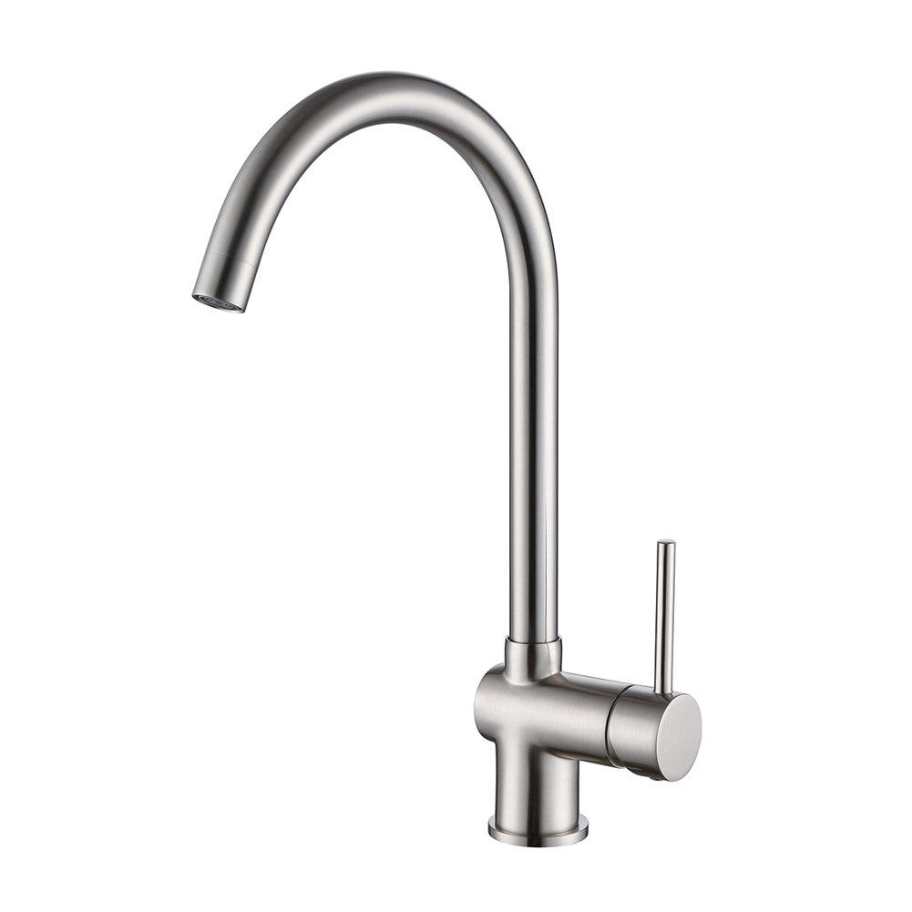 Sontiy Kitchen Faucet Lead free Brass Kitchen Faucet Single Handle Kitchen Sink Faucet 360 Degree Swivel Good Valued Modern Hot & Cold Faucet Mixer 5 YEARS WARRANTY Brushed Nickel
