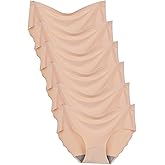 Buankoxy 6 Pack Women's Invisible Seamless Mid-Rise Panties No Show Laser Cut Hipster Briefs Underwear