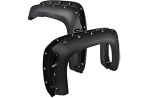 GRAND ORANGE Fender Flares 4PCS, Compatible with 2007-2013 Chevy Silverado 1500 with 5.8' Short Bed Fleetside Models (Not Fit Long Bed Models & GMC Sierra Models), Textured Riveted Style