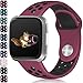Wepro Bands Compatible with Fitbit Versa SmartWatch, Watch Silicone Replacement Band for Women Men Kids, Small, Fuchsia on Black