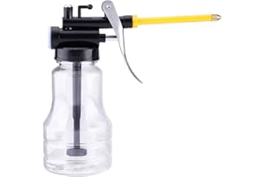 Oil Pump Can Transparent High Pressure Oiler Can Manual Oiling Gun with Spout Flex Spout Thumb Pump Tool Oiler